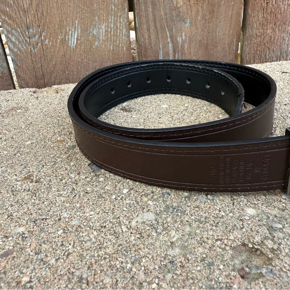 DICKIES Boys Black Brown Reversible Bonded Leather Belt Size 26-28